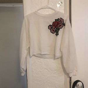 White rose crop top